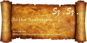 Szita Szalviusz névjegykártya